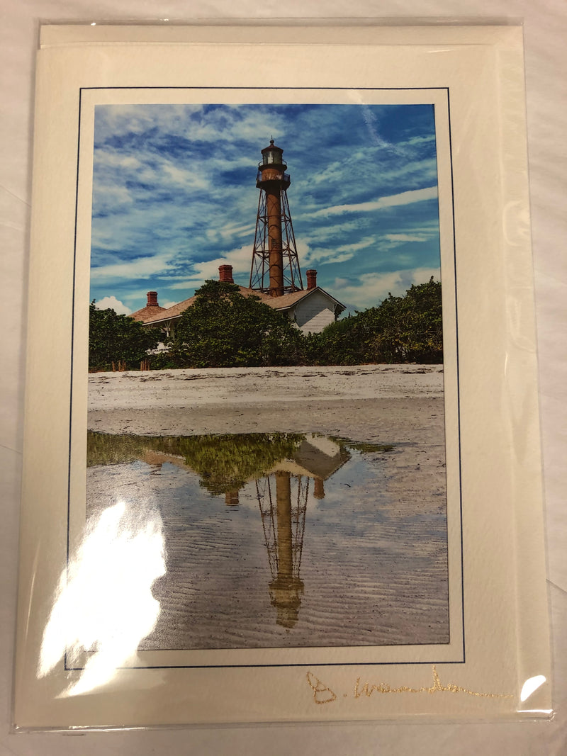 Card - Sanibel Lighthouse Reflection - David Meardon Photography