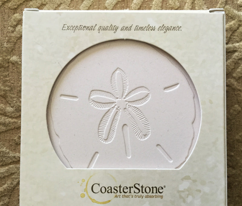 Absorbent Stone Coaster Set - Sand Dollar - Set of 4