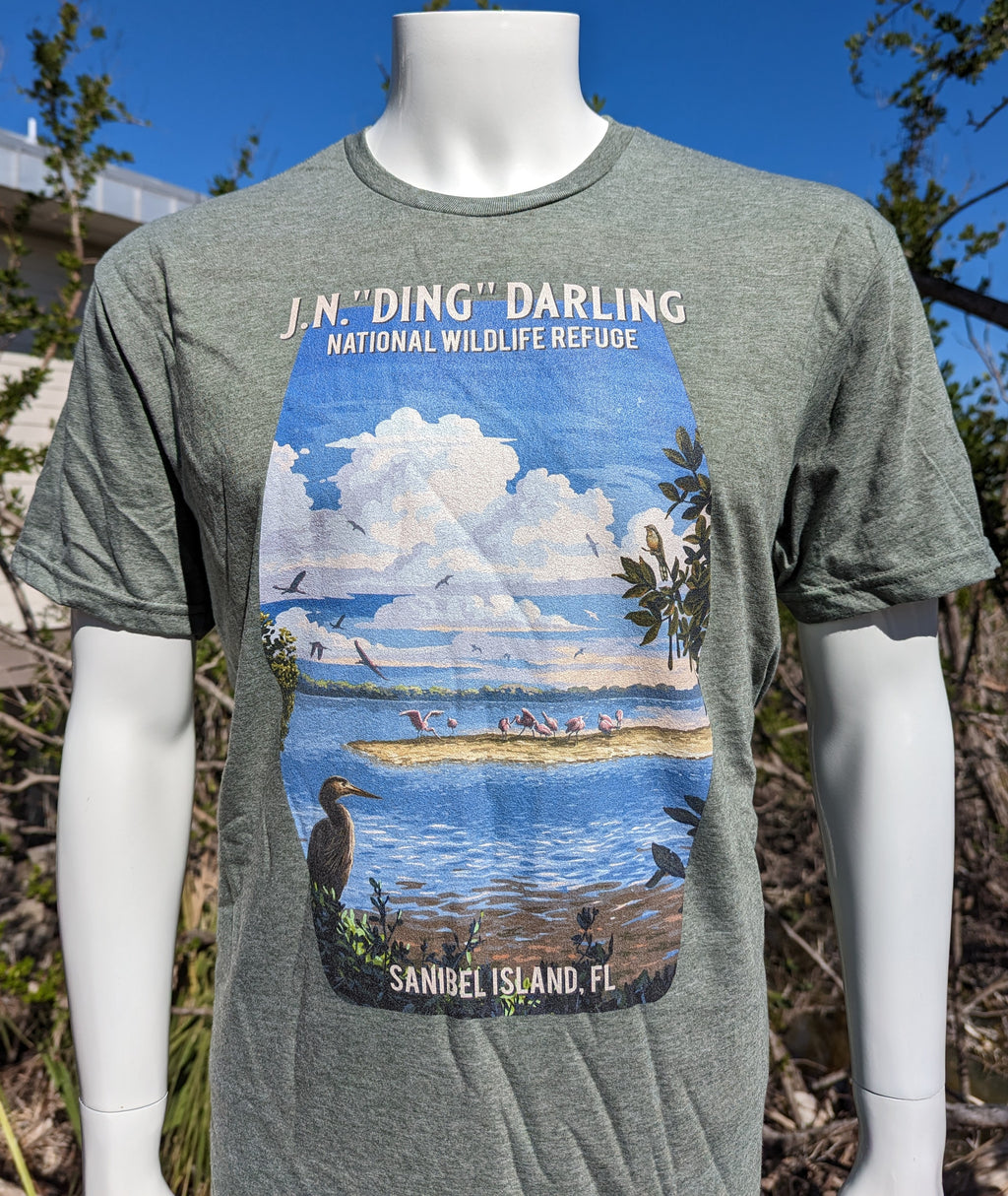 "Ding" Darling Wild Spaces Collection - Crew-Neck T-Shirt - Heather Green