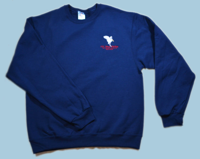 Spoonbill Embroidered Pullover Sweatshirt - Navy Blue