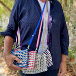 Upcycled Chica Rosa Metallic Crossbody Bag - Artisan Handcrafted