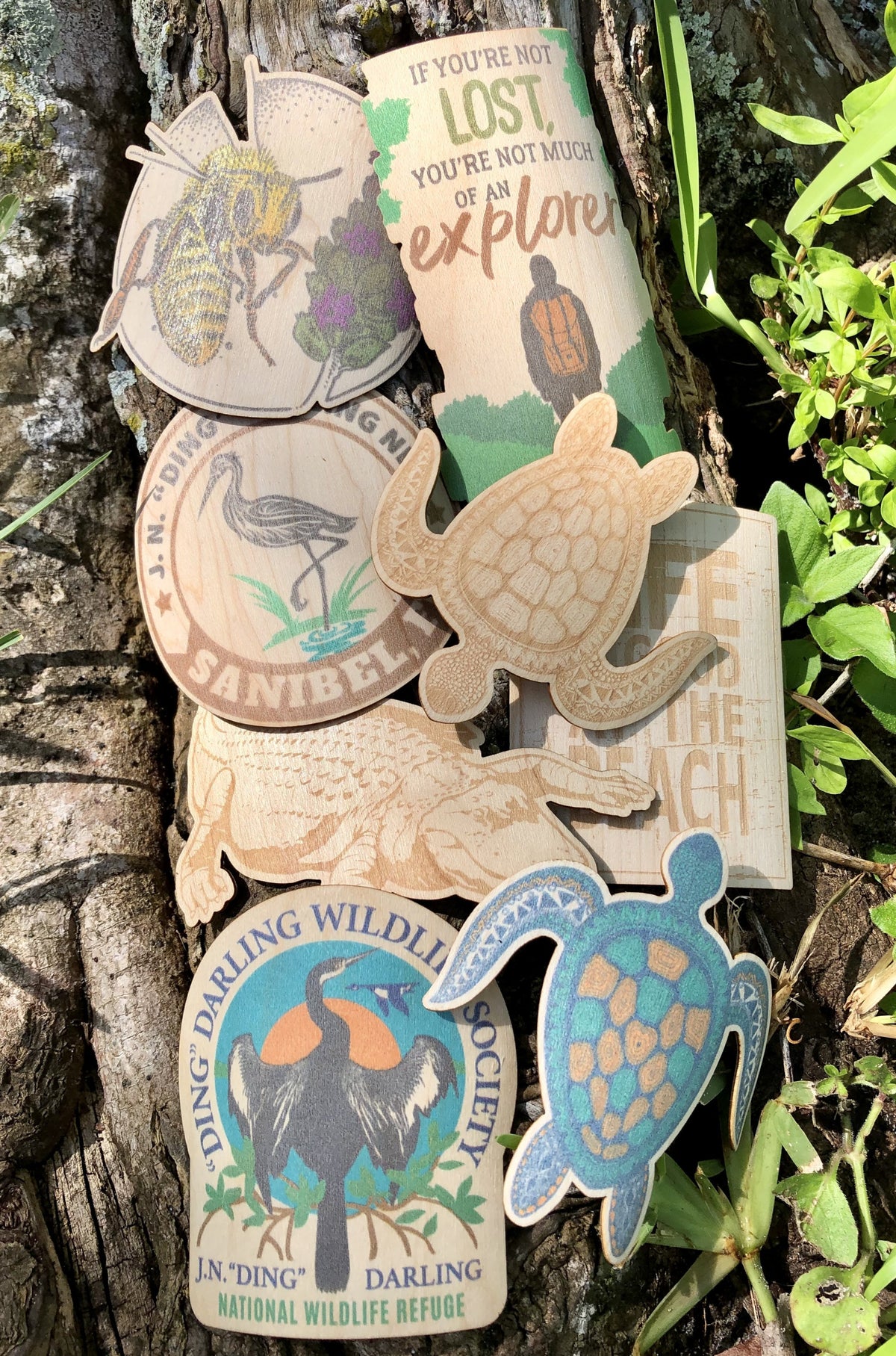 Eco-friendly Wood Stickers - 9 Wildlife Images - Handcrafted in the USA