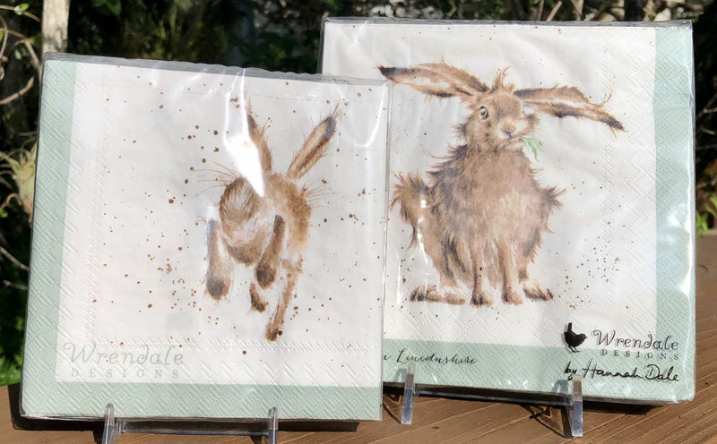 Whimsical Wildlife Paper Napkins - Hare-Brained - Two Sizes