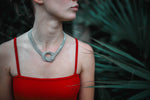Reclaimed Piano Wire Large Knot Necklace - Silver