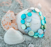 Mother of Pearl Double Strand Bracelet - Aqua and Green