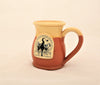 Hand Thrown Pottery Mug Coral with Light Yellow Glaze - Wildlife Society Logo