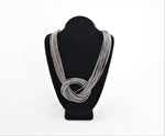 Reclaimed Piano Wire Large Knot Necklace - Slate