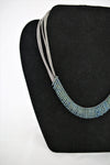 Reclaimed Piano Wire Short Necklace - Green Beads