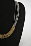 Reclaimed Piano Wire Short Necklace - Gold Beads
