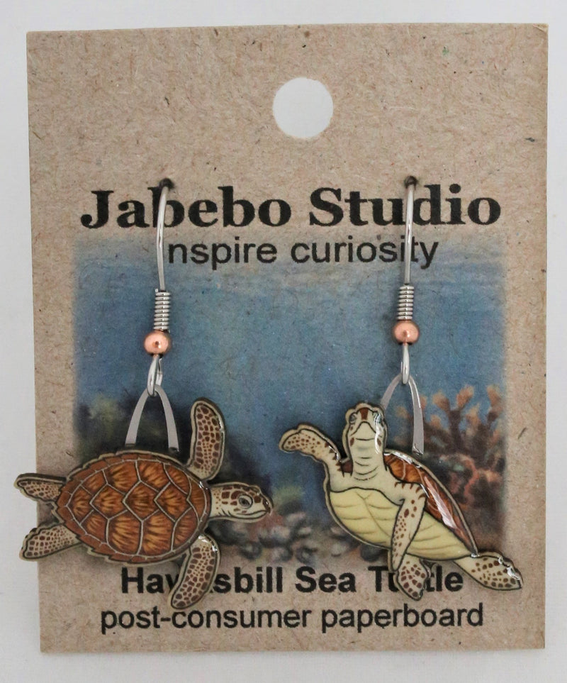 Recycled Hawksbill Sea Turtle Earrings