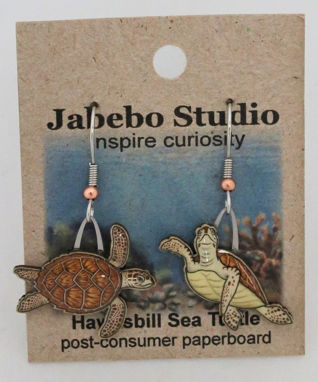 Recycled Hawksbill Sea Turtle Earrings