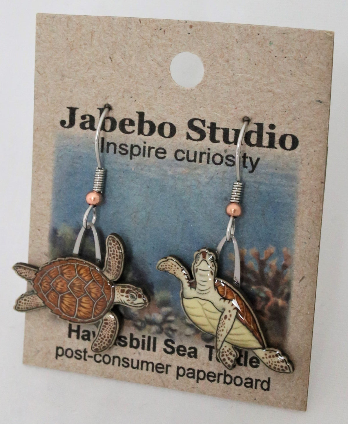 Recycled Hawksbill Sea Turtle Earrings