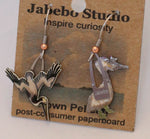 Recycled Brown Pelican Earrings