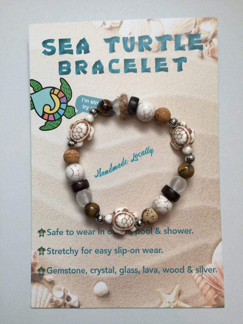 Handmade Sea Turtle  Bracelet - Sandy Neutral