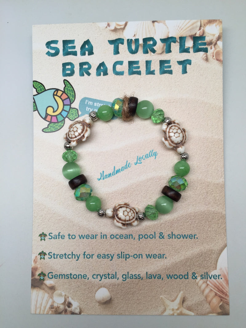 Handmade Sea Turtle  Bracelet - Sea Grass Green