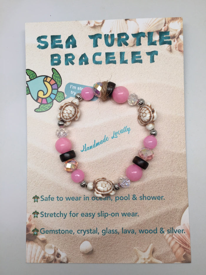 Handmade Sea Turtle  Bracelet - Jellyfish Pink