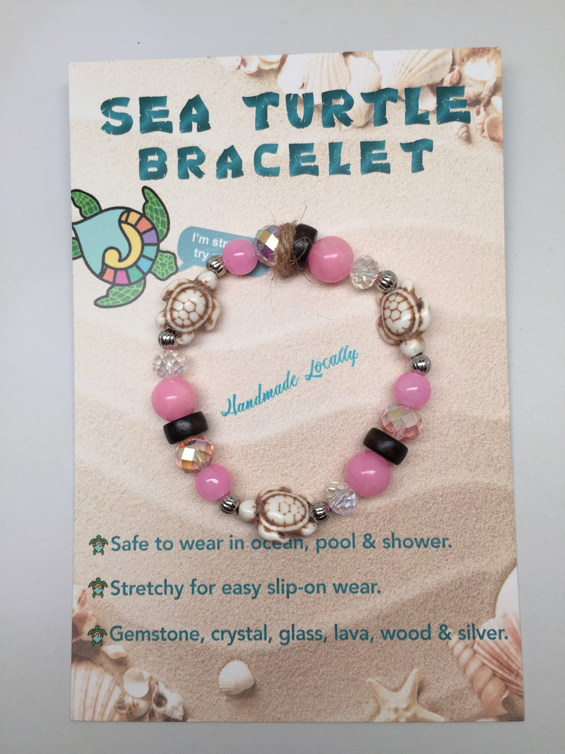 Handmade Sea Turtle  Bracelet - Jellyfish Pink