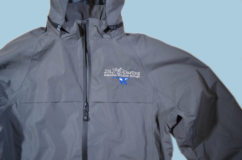 Charcoal Blue Goose Logo Rain Jacket