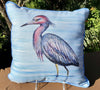 Small Indoor/Outdoor Decorative Pillow - Little Blue Heron - Made in the USA