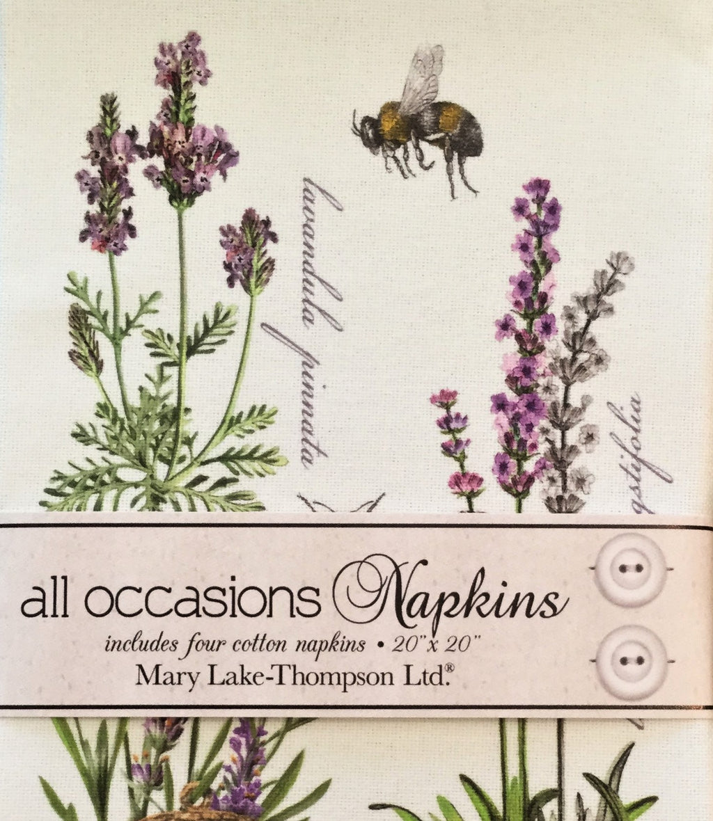 All-Occasion Cotton Napkins - Botanical Lavender - Set of 4