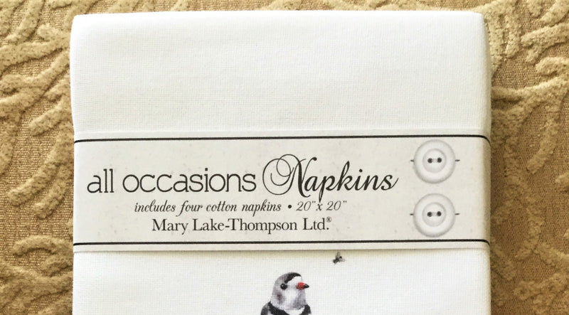 All-Occasion Cotton Napkins - Stacked Shorebirds - Set of 4