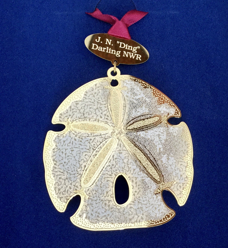 3-D Metal Ornament - "Ding" Darling Sand Dollar