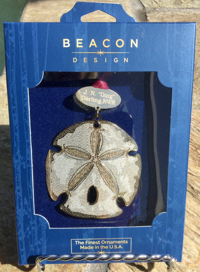 3-D Metal Ornament - "Ding" Darling Sand Dollar