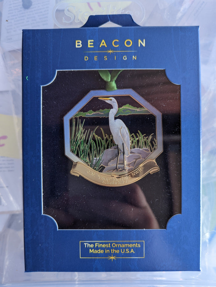 3-D Metal Ornament - "Ding" Darling Great Egret