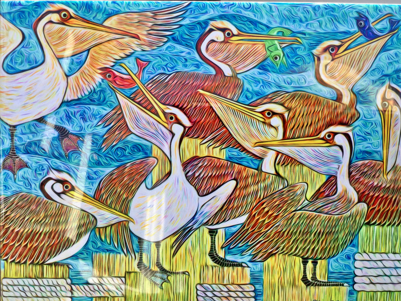 Decorative Hanging Tiles - Pelicans