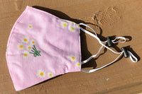 Triple Layer Fabric Face Mask with Adjustable Ear Straps - Pretty in Pink