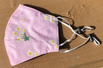 Triple Layer Fabric Face Mask with Adjustable Ear Straps - Pretty in Pink