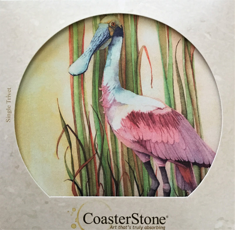 Absorbent Stone Trivet - Roseate Spoonbill