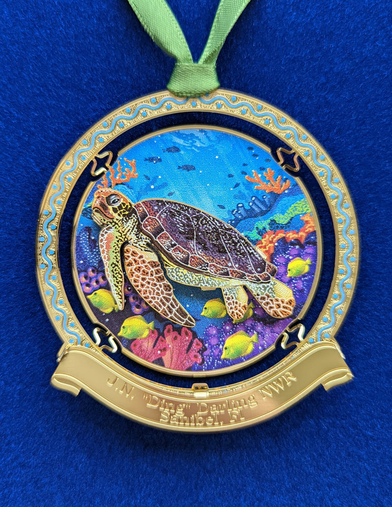 3-D Metal Ornament - "Ding" Darling Sea Turtle Reef