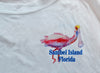 White Spoonbill Long Sleeve Crew Neck Sport Shirt - UPF 50