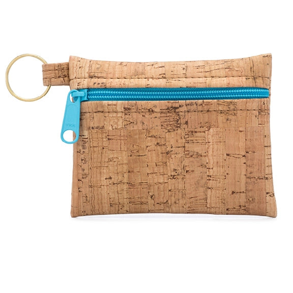 Rustic Cork Key Chain Zipper Pouch  - Natalie Therese