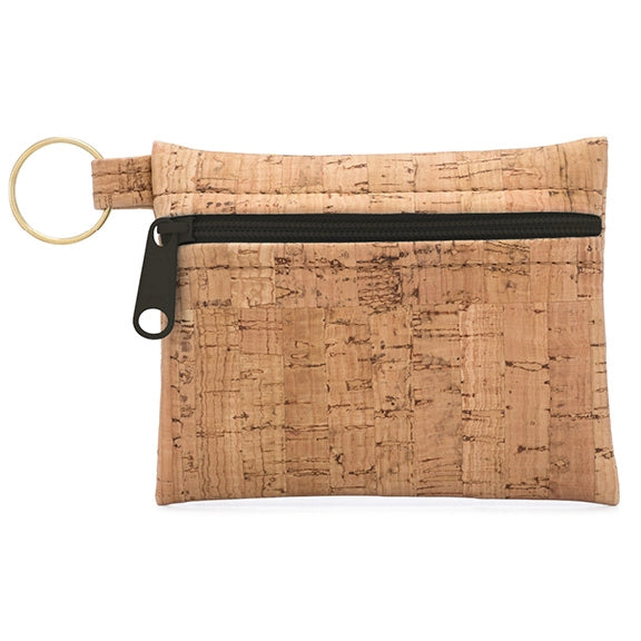 Rustic Cork Key Chain Zipper Pouch  - Natalie Therese