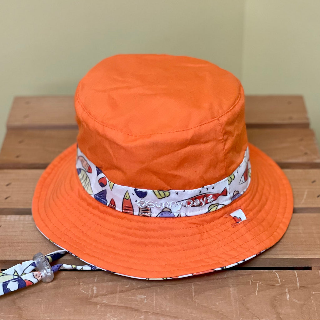 Kids Reversible Cotton Bucket Hat - Happy Fish - 2 sizes – Shop