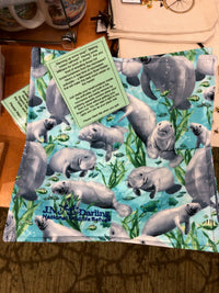 Embroidered Microwave Hot Pad - Manatees