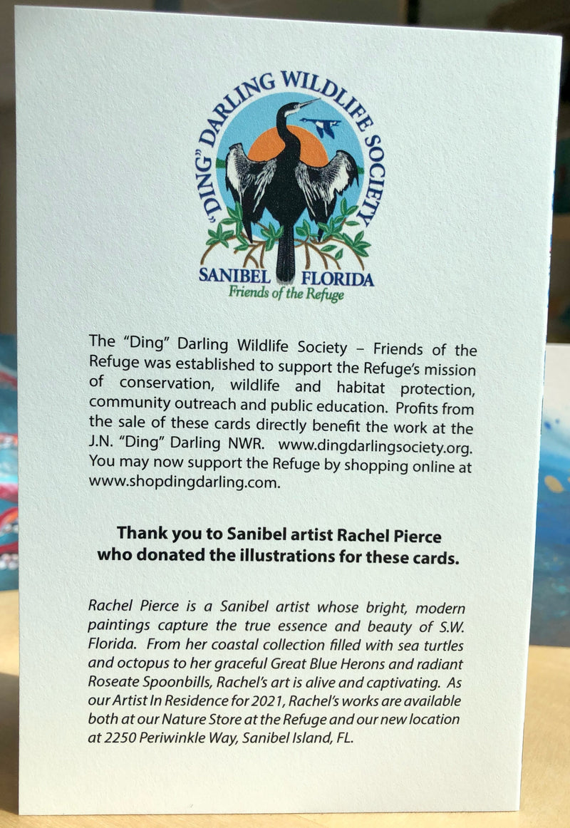 2021 "Ding" Darling Holiday Card Set - Artwork by Rachel Pierce - 12 Cards Per Set