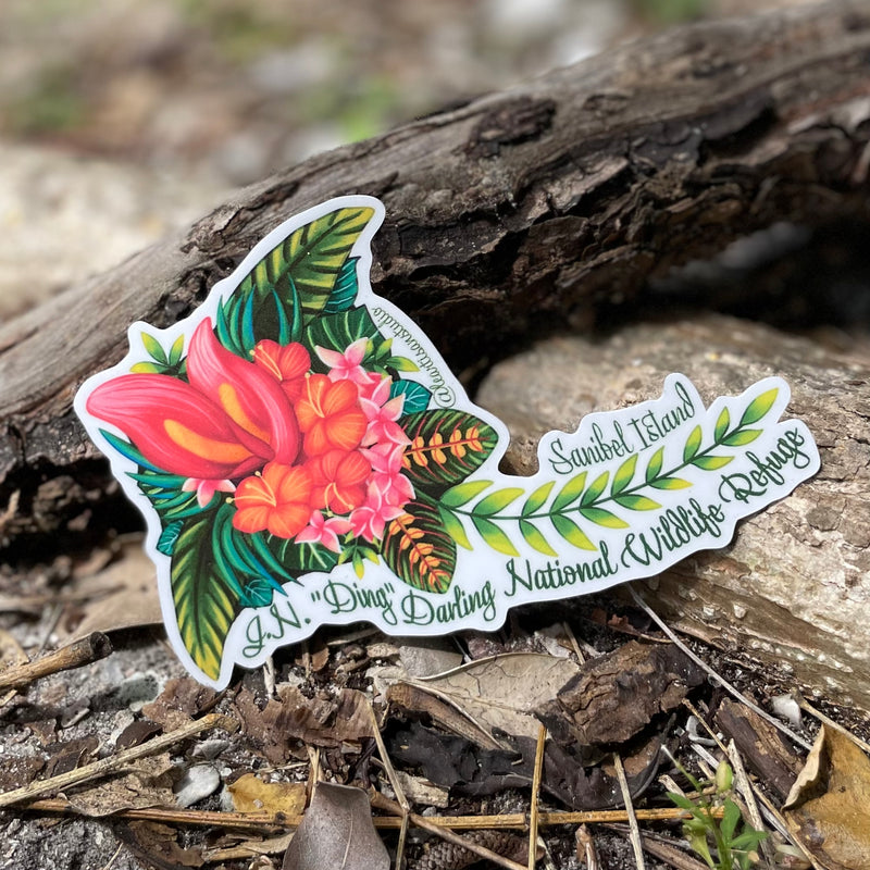 Tropic Stingray - "Ding" Darling Whimsical Art Sticker