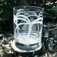 Etched Double Old-Fashioned Glass 14oz - Palm Tree