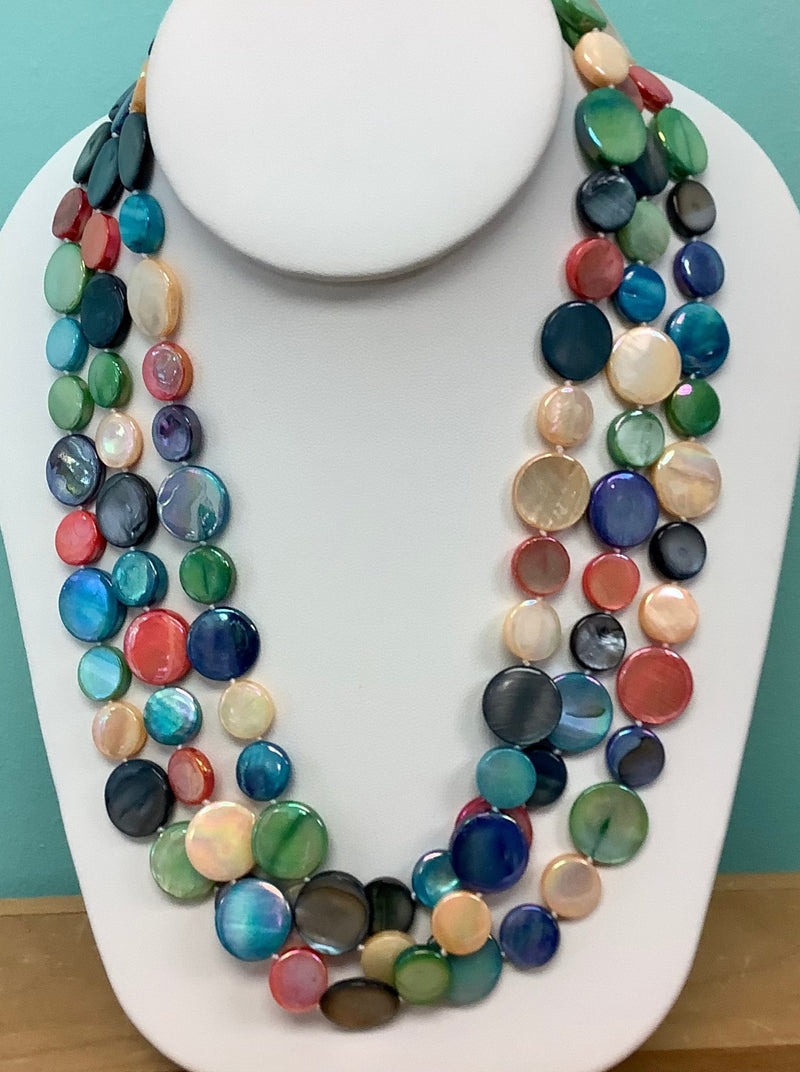 Mother of Pearl 3-Strand Necklace - Sunset Beach