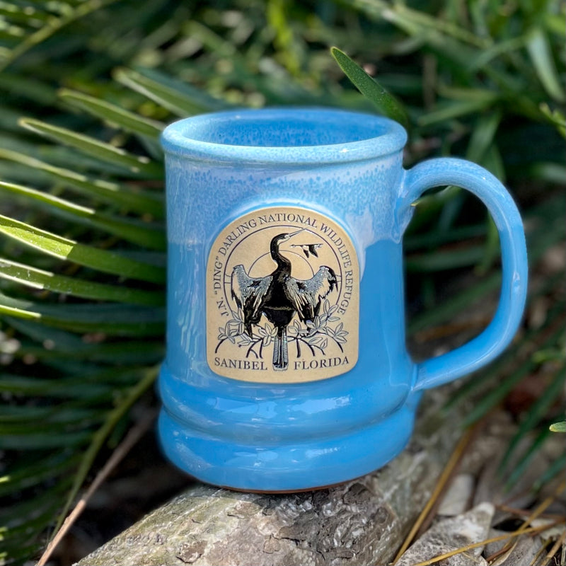 Special Edition Wildlife Society 40th Anniversary Mug - Powder Blue with White Glaze