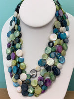 Mother of Pearl 5-Strand Necklace - Purple