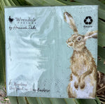Whimsical Wildlife Paper Napkins - "The Hare and The Bee" - Beverage Sized - Wrendale