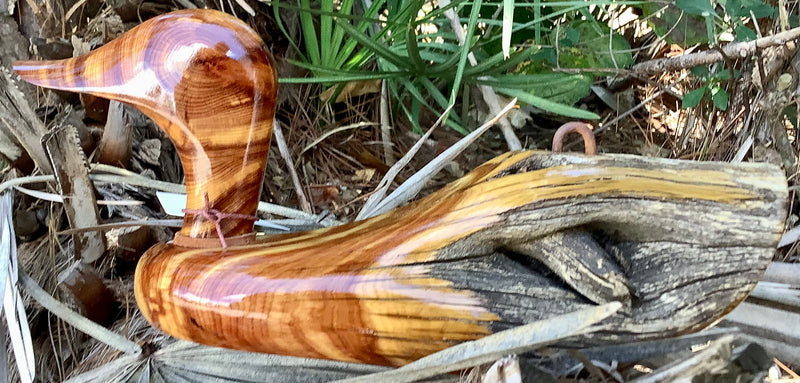 Hand Carved Cedar Wood Duck - Large