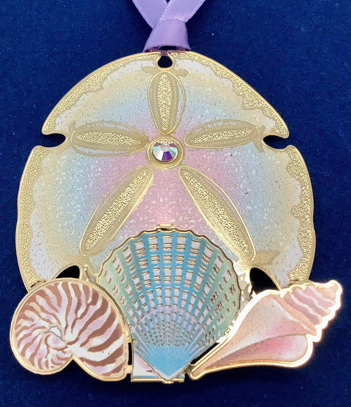 3-D Metal Ornament - Sand Dollar Collage