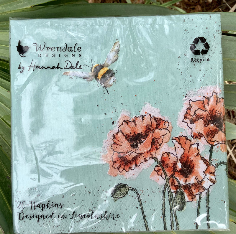 Whimsical Wildlife Paper Napkins - "Flight of the Bubble Bee" - Beverage Sized - Wrendale