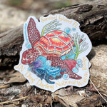 Sea Turtle Family - "Ding" Darling Whimsical Art Sticker