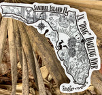 Florida State - "Ding" Darling Whimsical Art Sticker